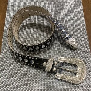 Black and Silver Studded Women's Belt